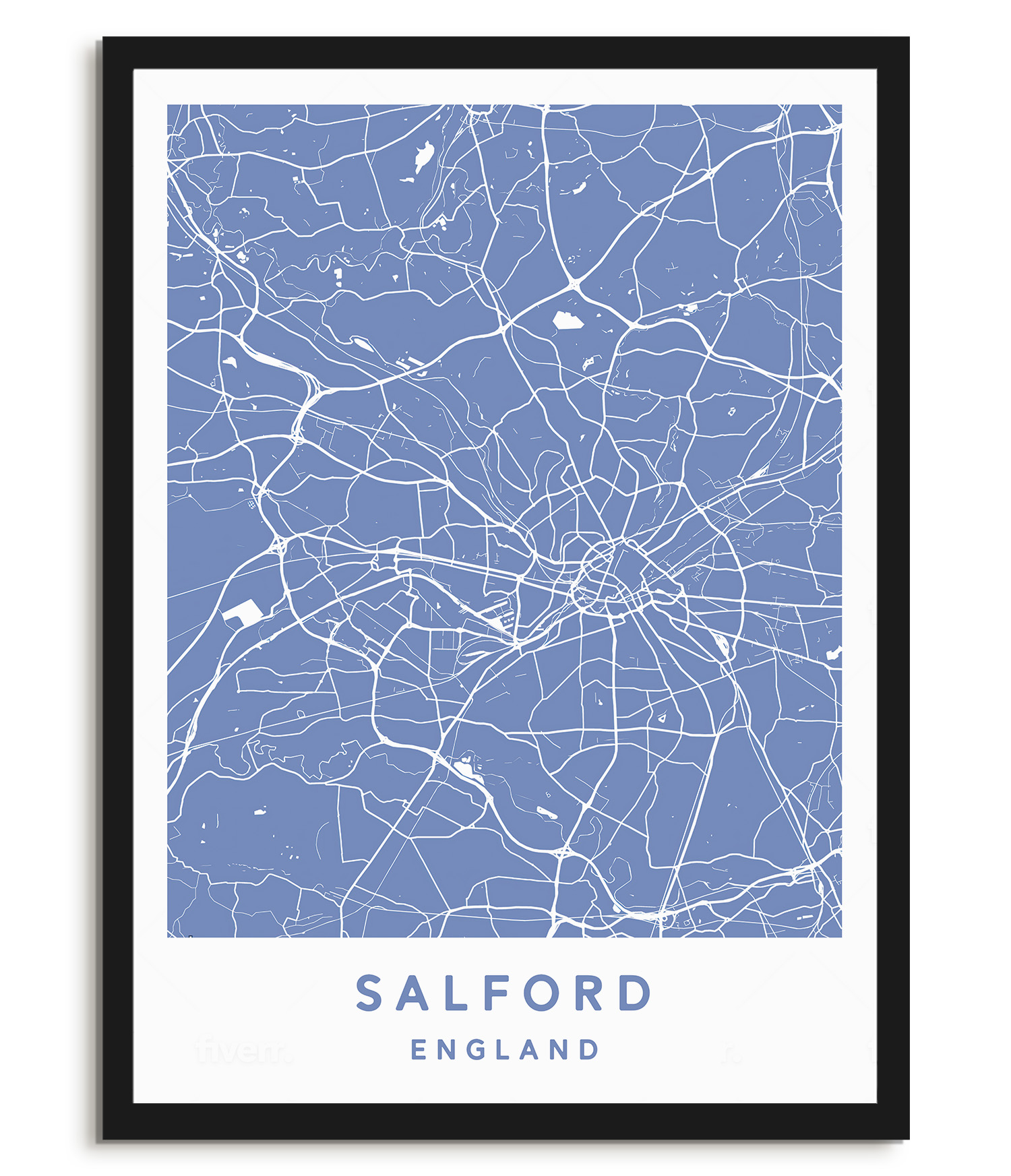 Salford, England – Map – Plume